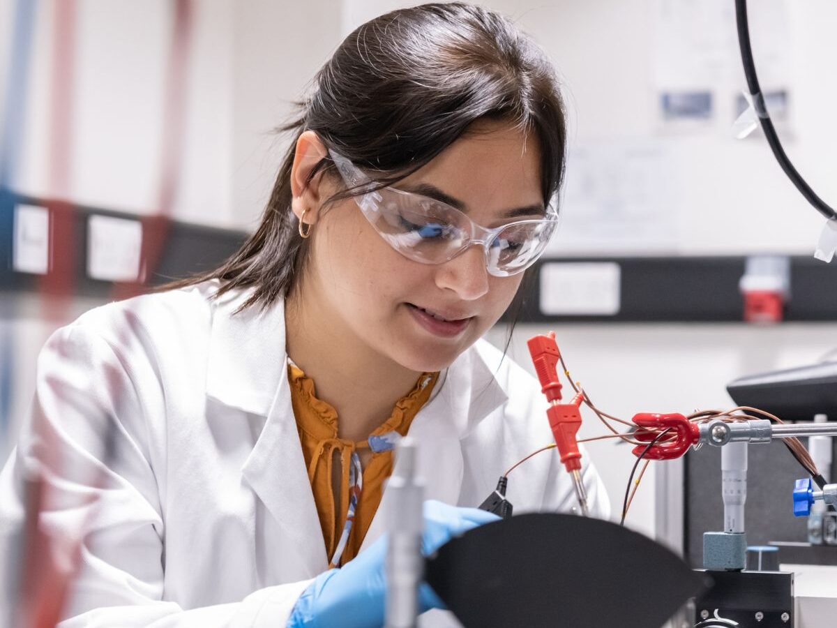 Materials student working in a lab